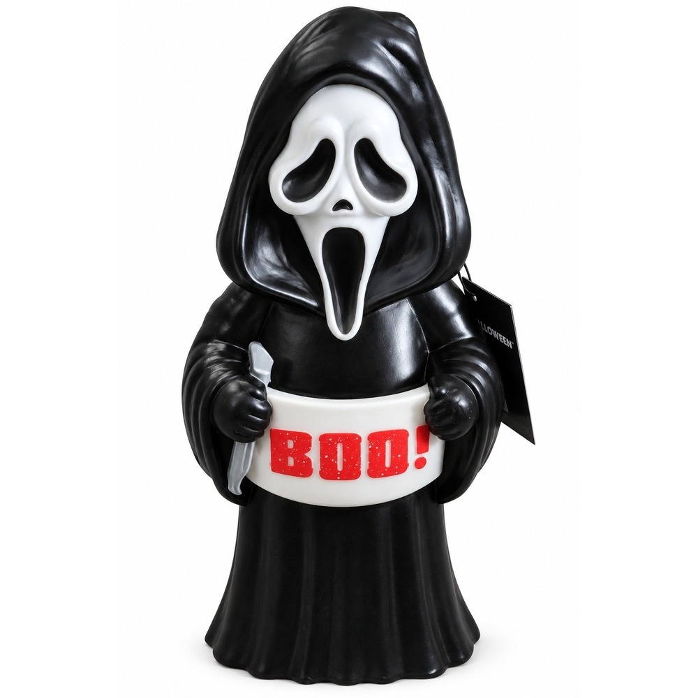 Ghostface Boo Blow Mold Lamp 14in Plastic Black White Horror Decor Halloween